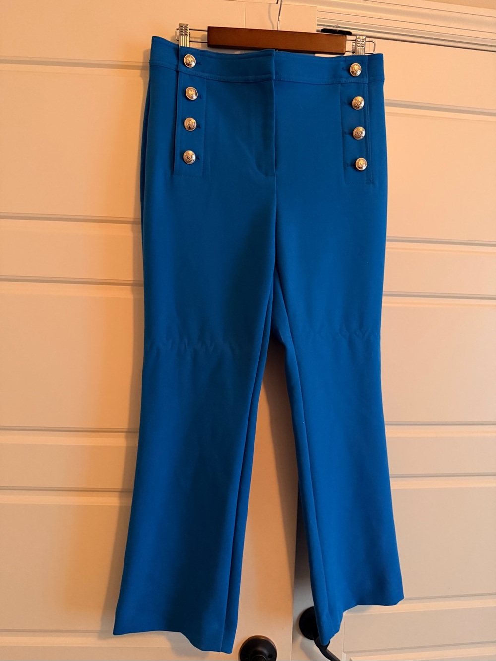 NWT Ann Taylor Blue Sailor Button Kick Crop Pants